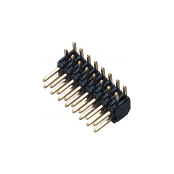 2.0排针 双排 90度弯针 塑高4.0